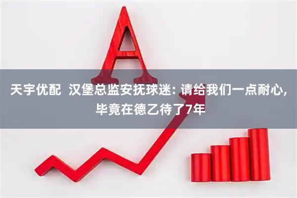 天宇优配  汉堡总监安抚球迷: 请给我们一点耐心, 毕竟在德乙待了7年
